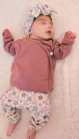 Baby wikkel vestje mauve blush